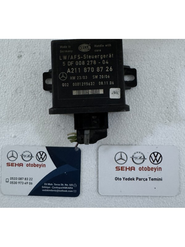 A 211 870 87 26  Otomatik far seviye ayarı + direksiyonla dönen adaptif farlar)  Üretim tarihi: 08.11.2006  Donanım (HW): 23/03  Yazılım (SW): 20/06